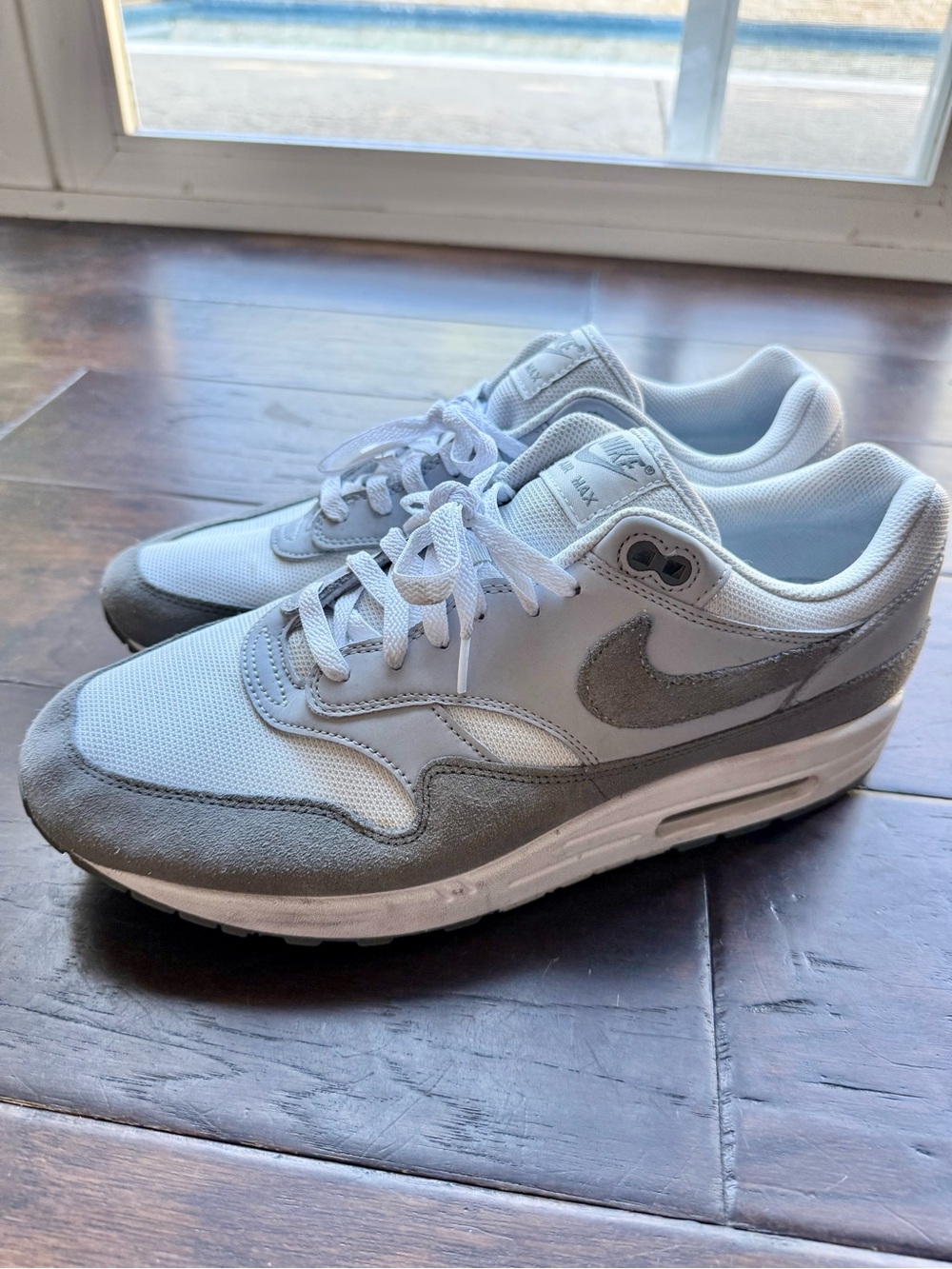 Nike Men’s Air Max 1 Sneakers - White and Gray Men’s Size 13
